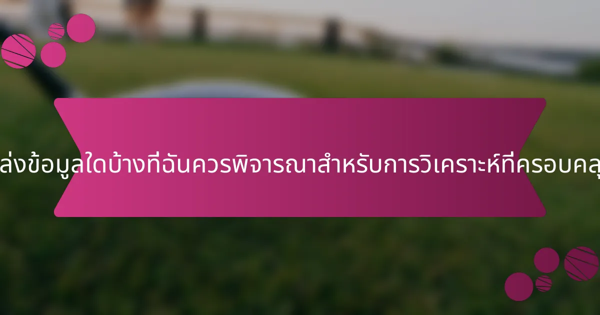 แหล่งข้อมูลใดบ้างที่ฉันควรพิจารณาสำหรับการวิเคราะห์ที่ครอบคลุม?