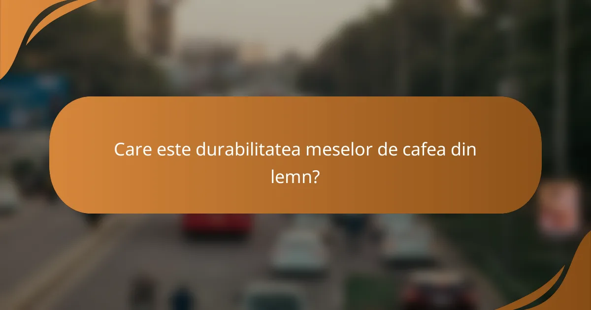 Care este durabilitatea meselor de cafea din lemn?