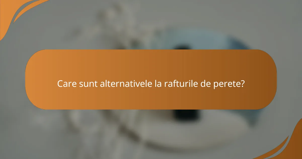 Care sunt alternativele la rafturile de perete?