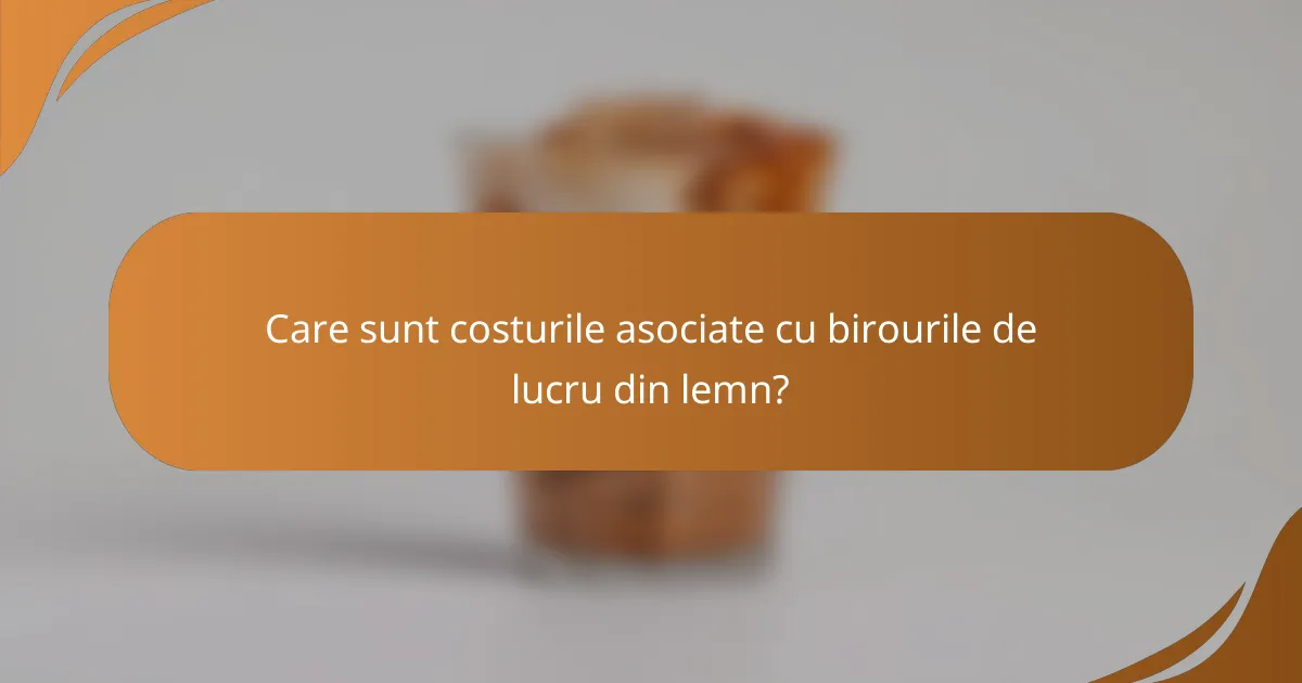 Care sunt costurile asociate cu birourile de lucru din lemn?