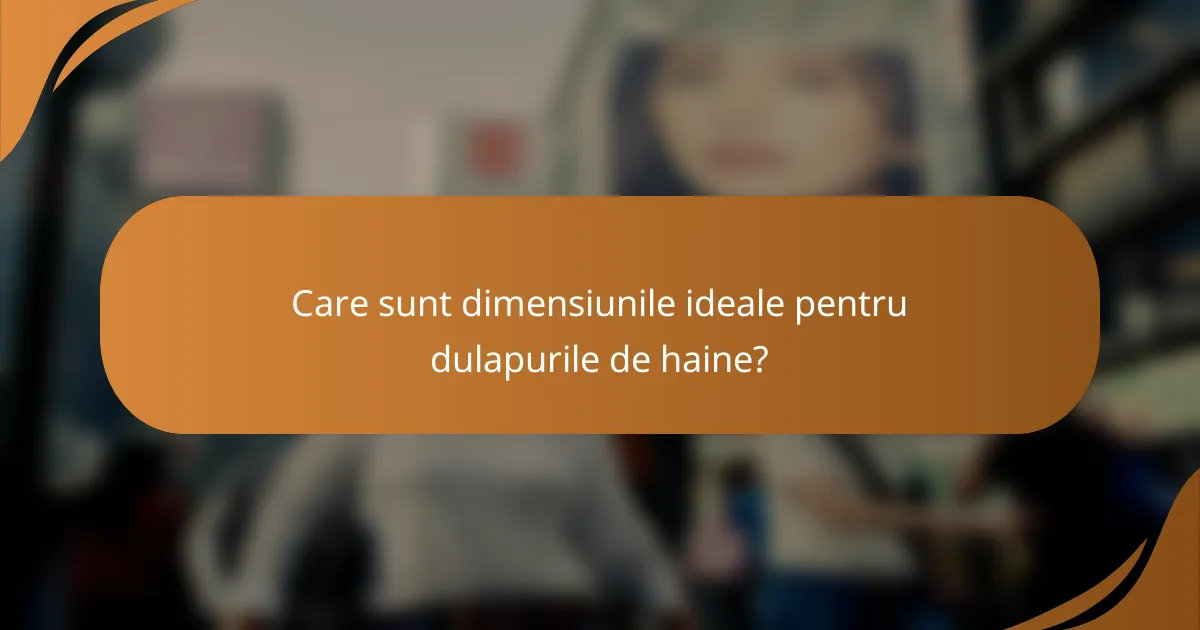 Care sunt dimensiunile ideale pentru dulapurile de haine?