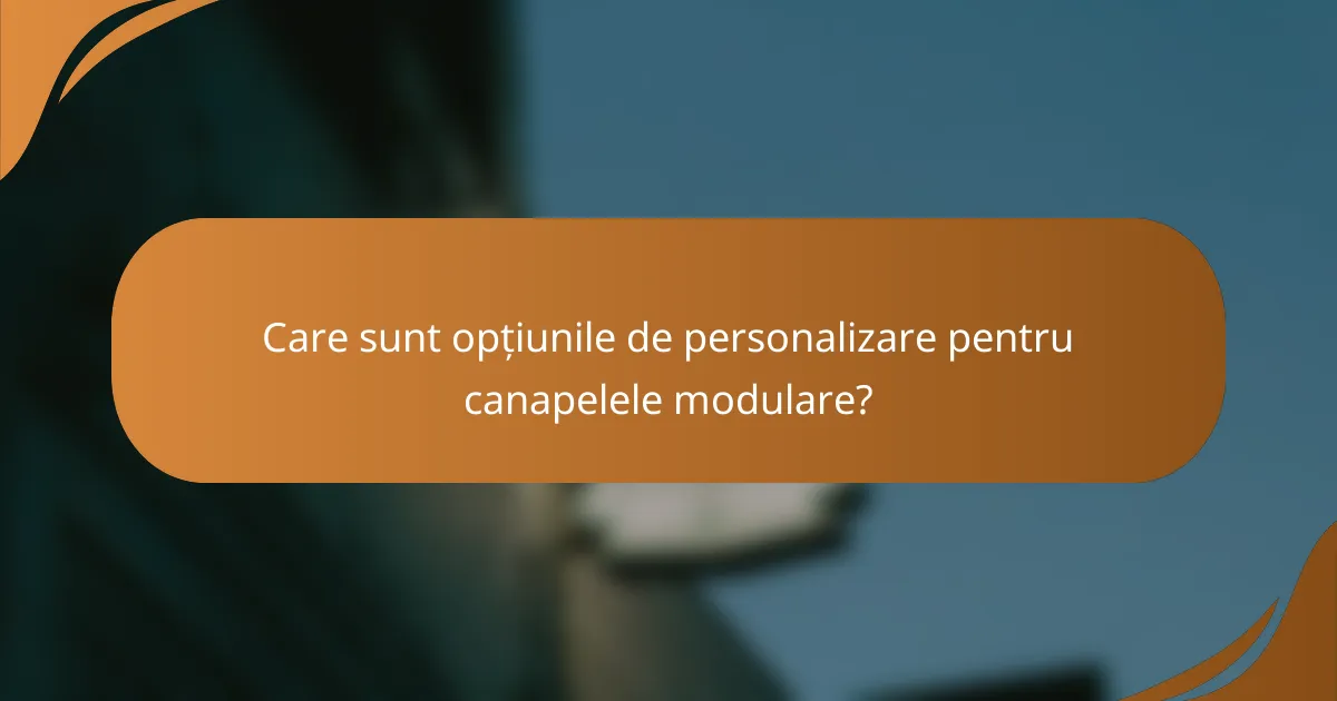 Care sunt opțiunile de personalizare pentru canapelele modulare?