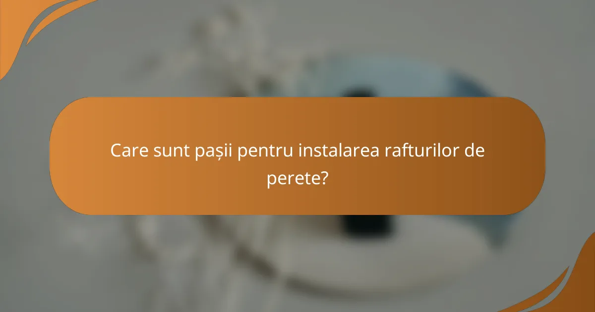 Care sunt pașii pentru instalarea rafturilor de perete?