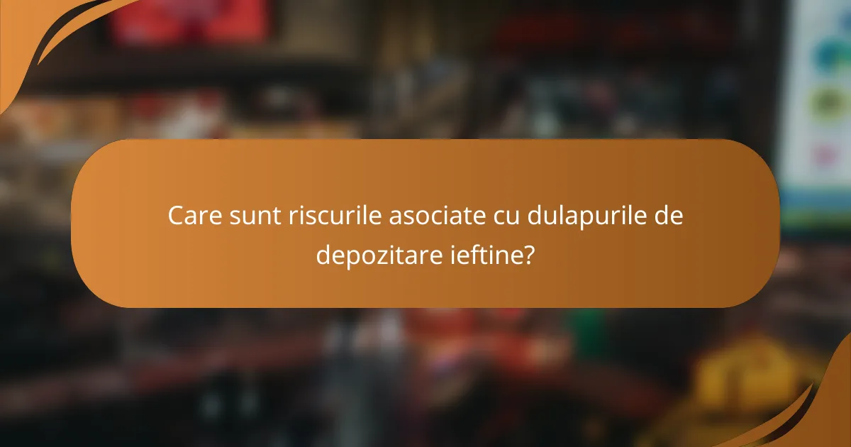 Care sunt riscurile asociate cu dulapurile de depozitare ieftine?