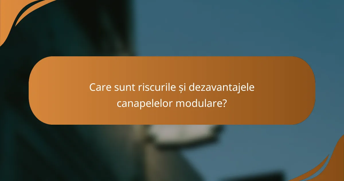 Care sunt riscurile și dezavantajele canapelelor modulare?