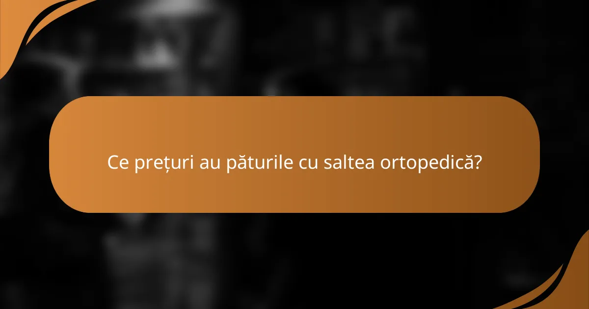 Ce prețuri au păturile cu saltea ortopedică?