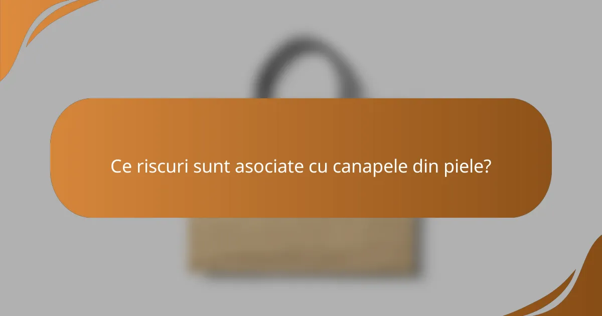 Ce riscuri sunt asociate cu canapele din piele?