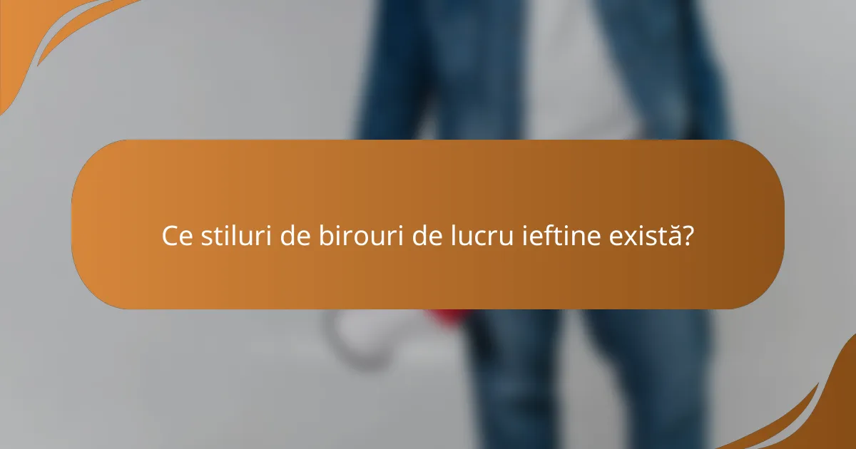 Ce stiluri de birouri de lucru ieftine există?