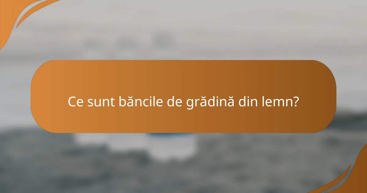 Ce sunt băncile de grădină din lemn?
