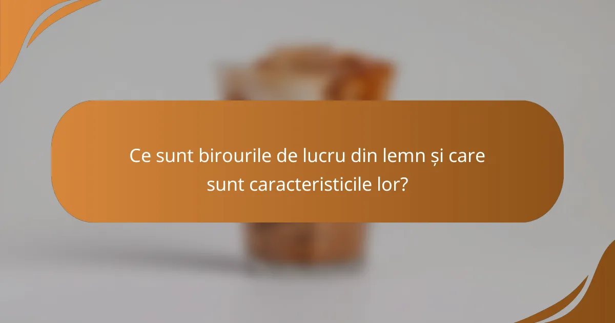 Ce sunt birourile de lucru din lemn și care sunt caracteristicile lor?