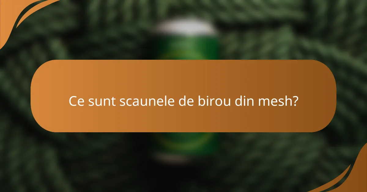 Ce sunt scaunele de birou din mesh?