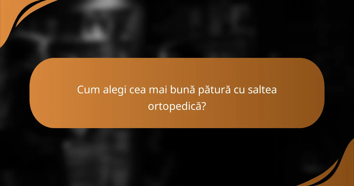 Cum alegi cea mai bună pătură cu saltea ortopedică?