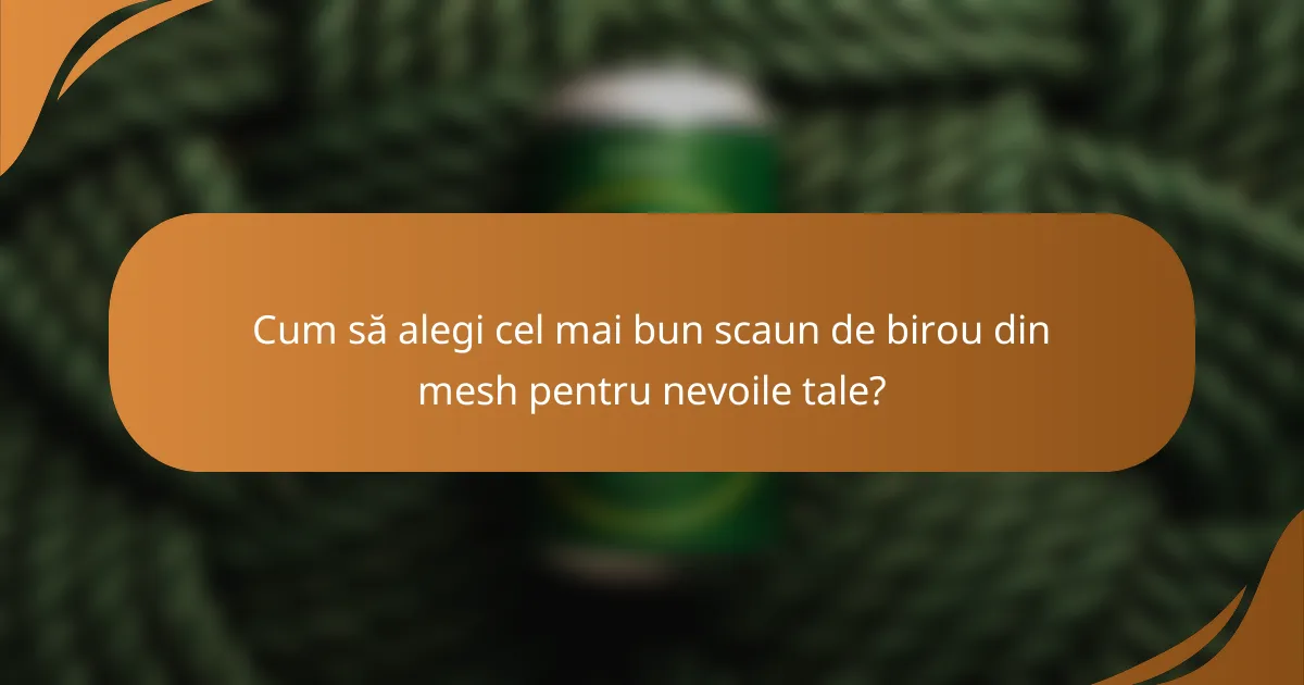 Cum să alegi cel mai bun scaun de birou din mesh pentru nevoile tale?