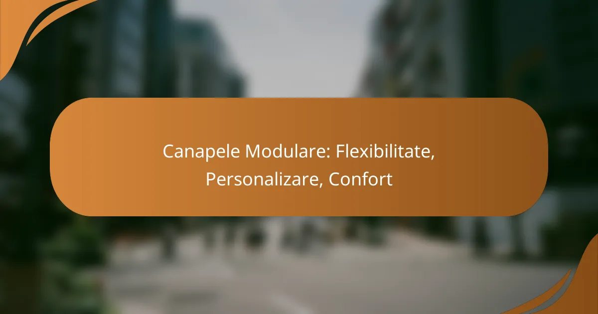 Canapele Modulare: Flexibilitate, Personalizare, Confort
