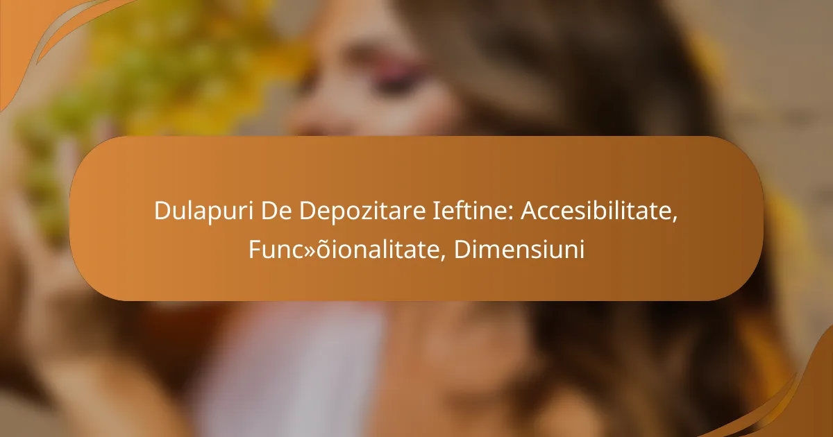 Dulapuri De Depozitare Ieftine: Accesibilitate, Funcționalitate, Dimensiuni