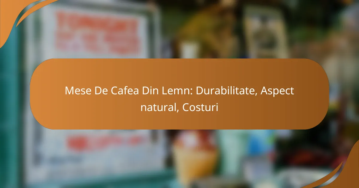 Mese De Cafea Din Lemn: Durabilitate, Aspect natural, Costuri