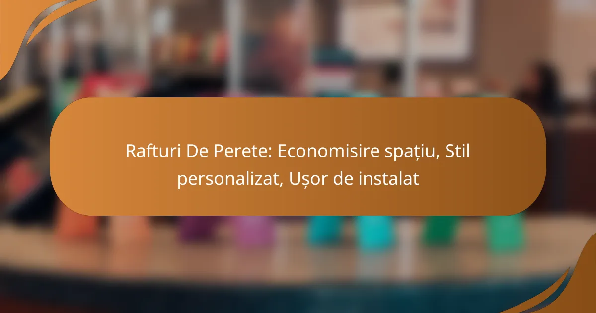 Rafturi De Perete: Economisire spațiu, Stil personalizat, Ușor de instalat