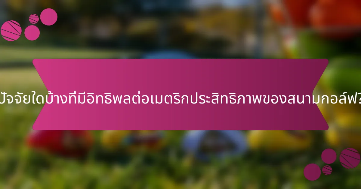ปัจจัยใดบ้างที่มีอิทธิพลต่อเมตริกประสิทธิภาพของสนามกอล์ฟ?